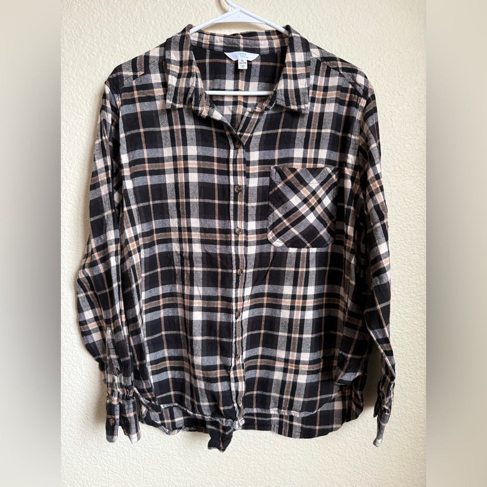 Women’s Black and Brown Flannel Shirt